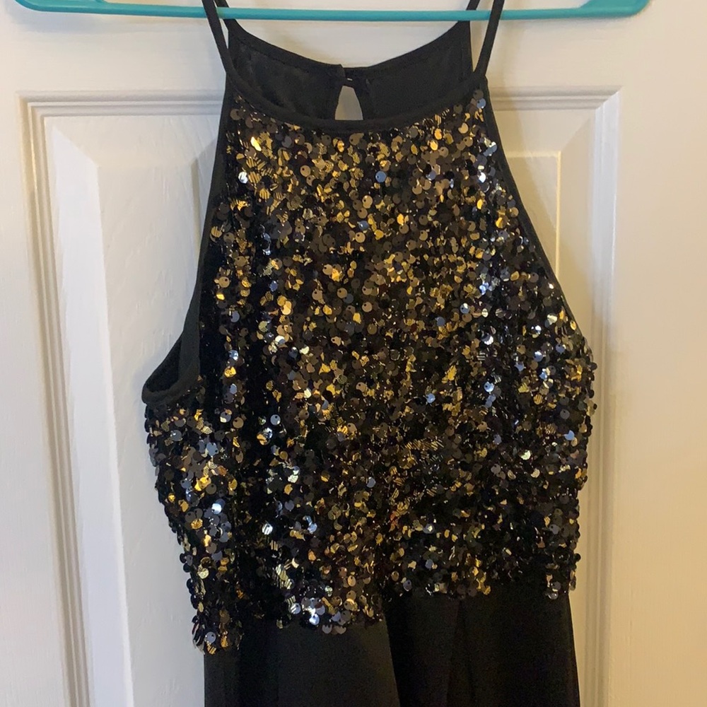 Black and Gold Sequin Dress!